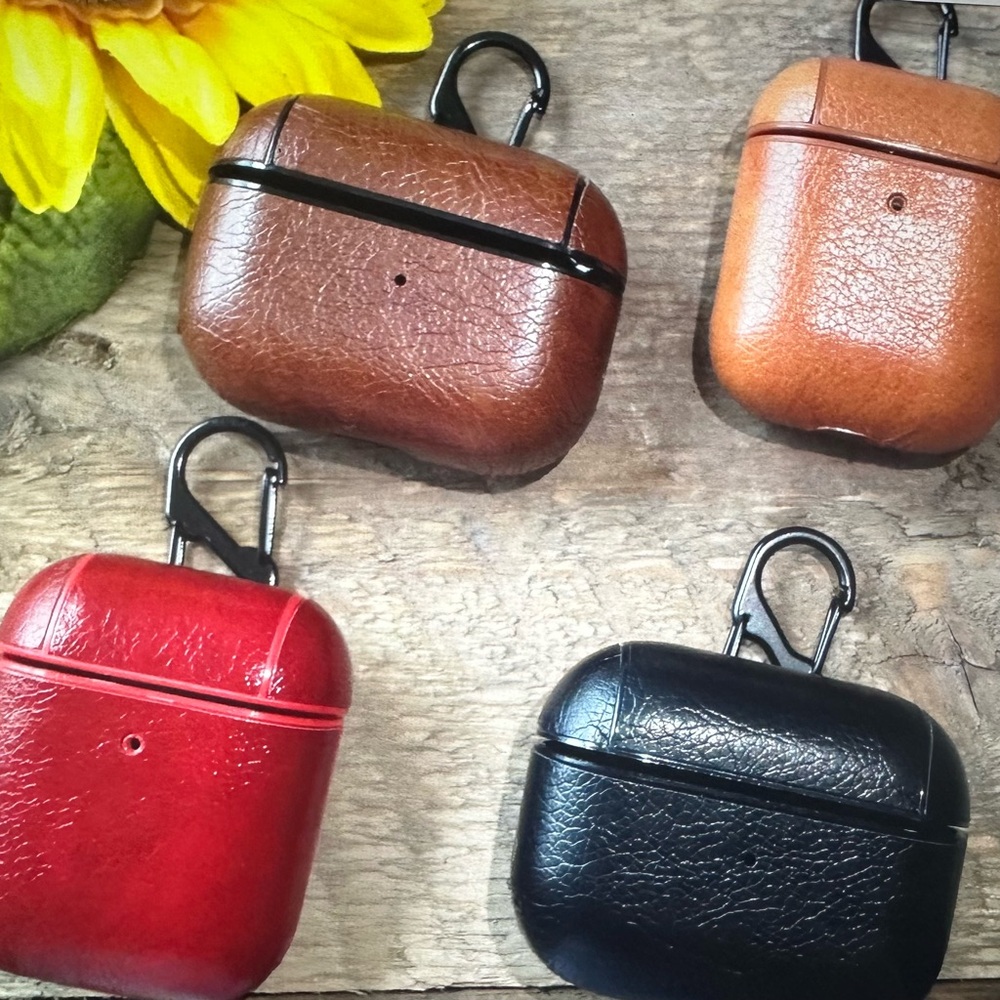 Leather AirPods Cases - Brown, Tan, Red, Black